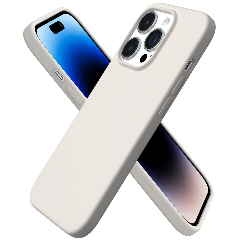 ORNARTO Compatible with iPhone 14 Pro Case 6.1, Slim Liquid Silicone 3 Layers Full Covered Soft Gel Rubber Phone Case Protective Cover with Microfiber Lining 6.1 inch-Baby Blue