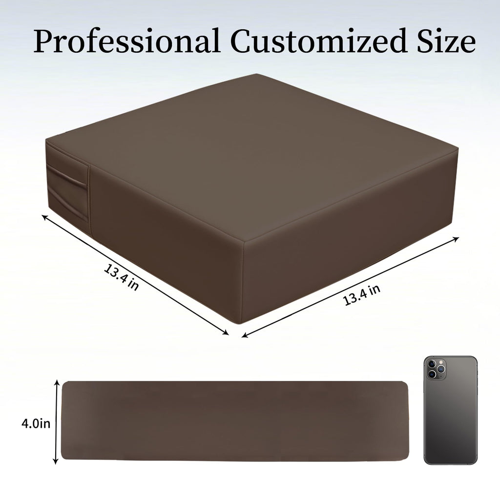 Toddler Booster Seat for Dining Table – PU Washable Cushion with Double Safe Straps, Non-Slip Bottom, Portable Travel Booster Seat for Toddlers (Dark Brown)
