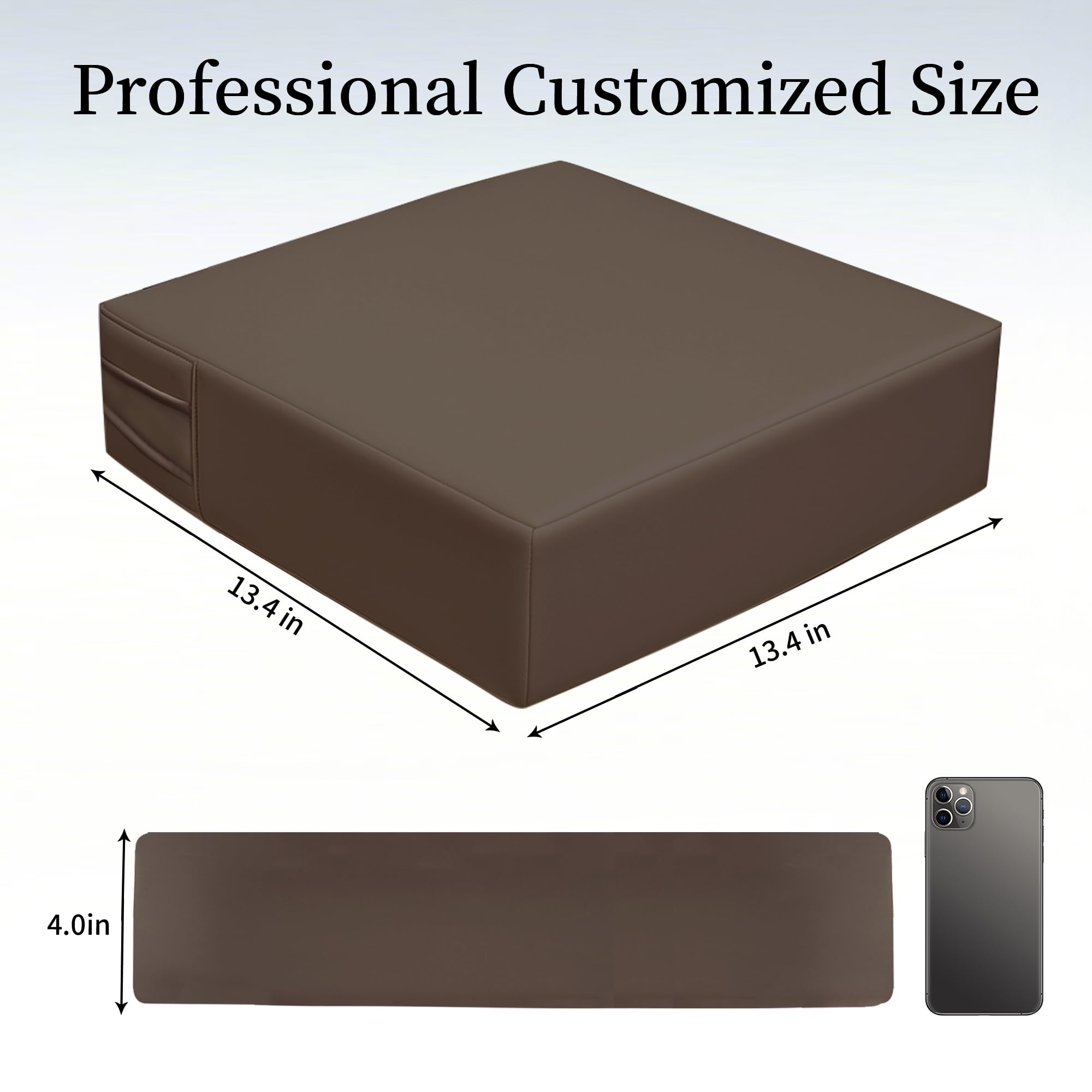 Toddler Booster Seat for Dining Table – PU Washable Cushion with Double Safe Straps, Non-Slip Bottom, Portable Travel Booster Seat for Toddlers (Dark Brown)
