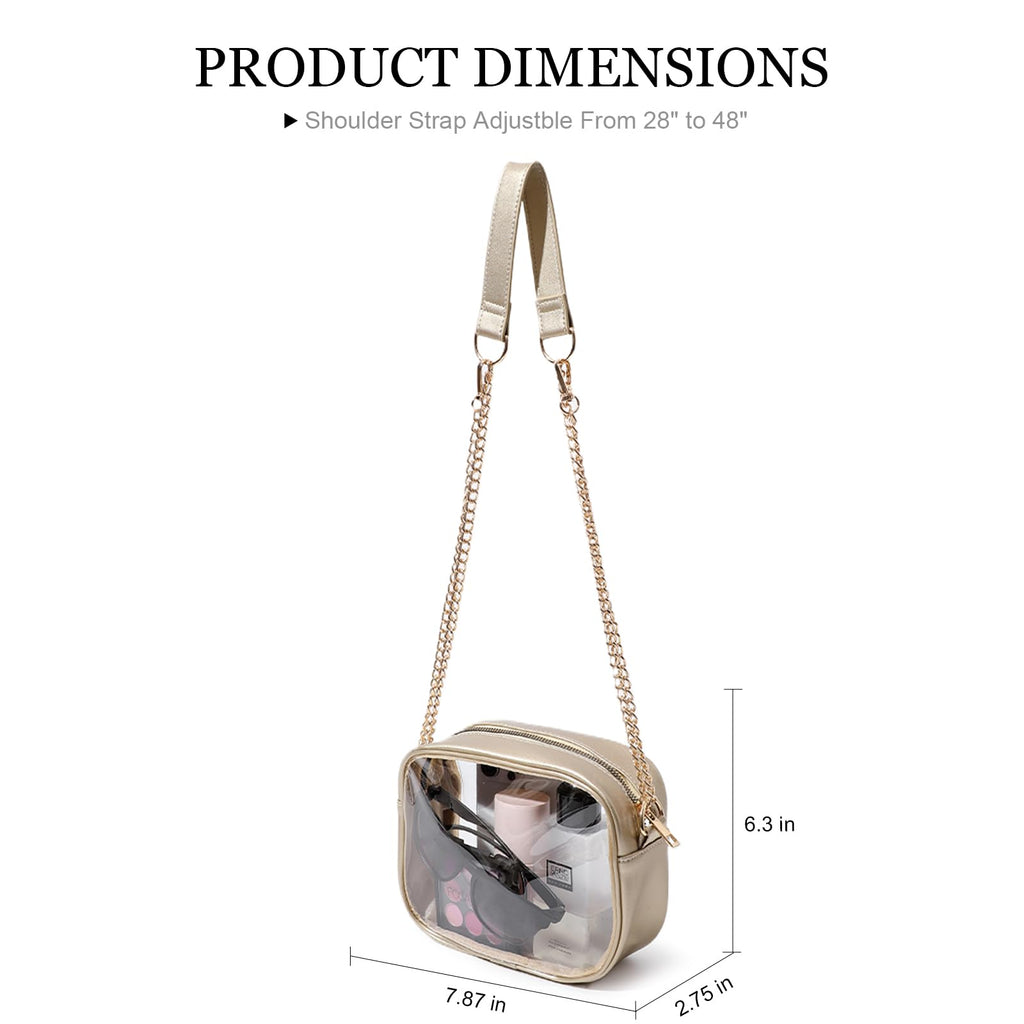 TOBVZOO Clear Bag Stadium Approved, Crossbody Transparent Bag for Concerts Sports Events, Purses for Men & Women