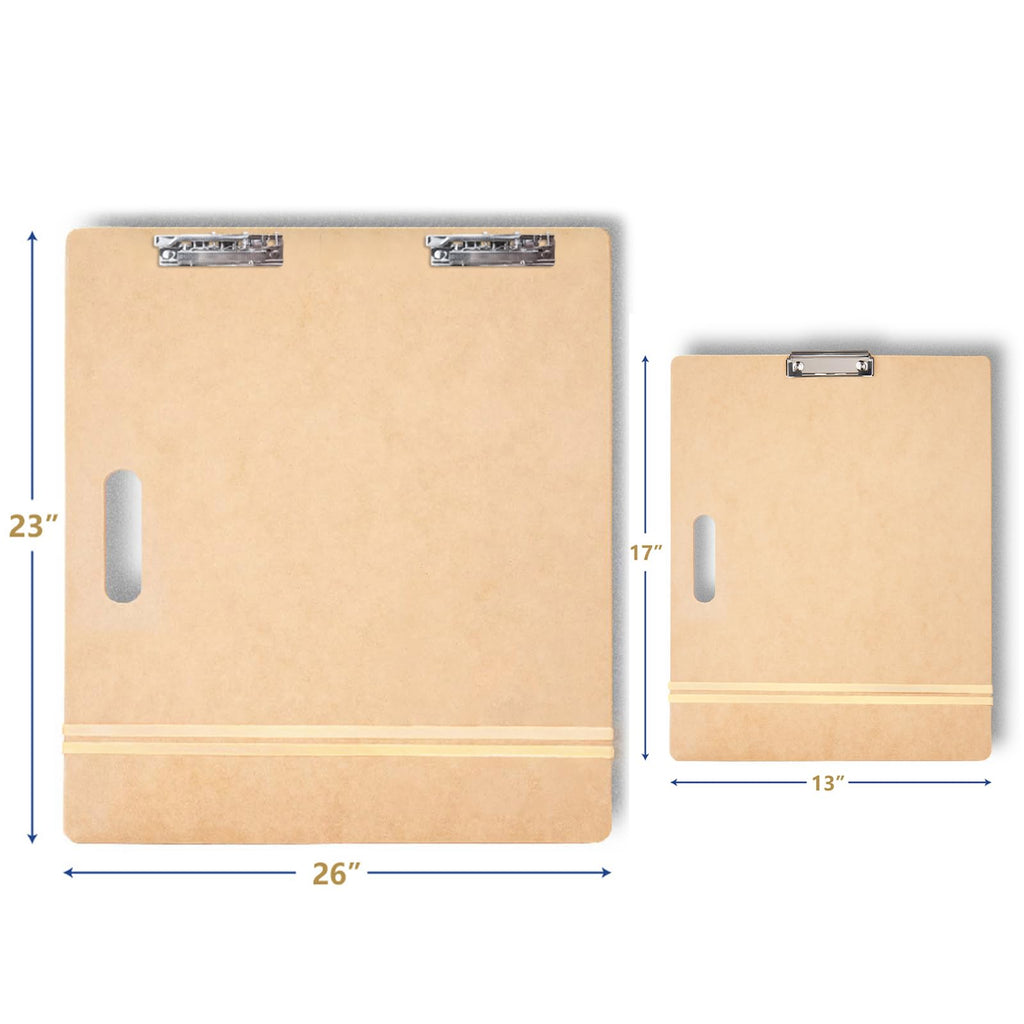 Falling in Art 13x17 Professional Sketch Board, Drawing Tote Board for Artists with Sturdy Clip and Rubber Bands, Portable Art Clipboard for Classroom and Studio Drawing