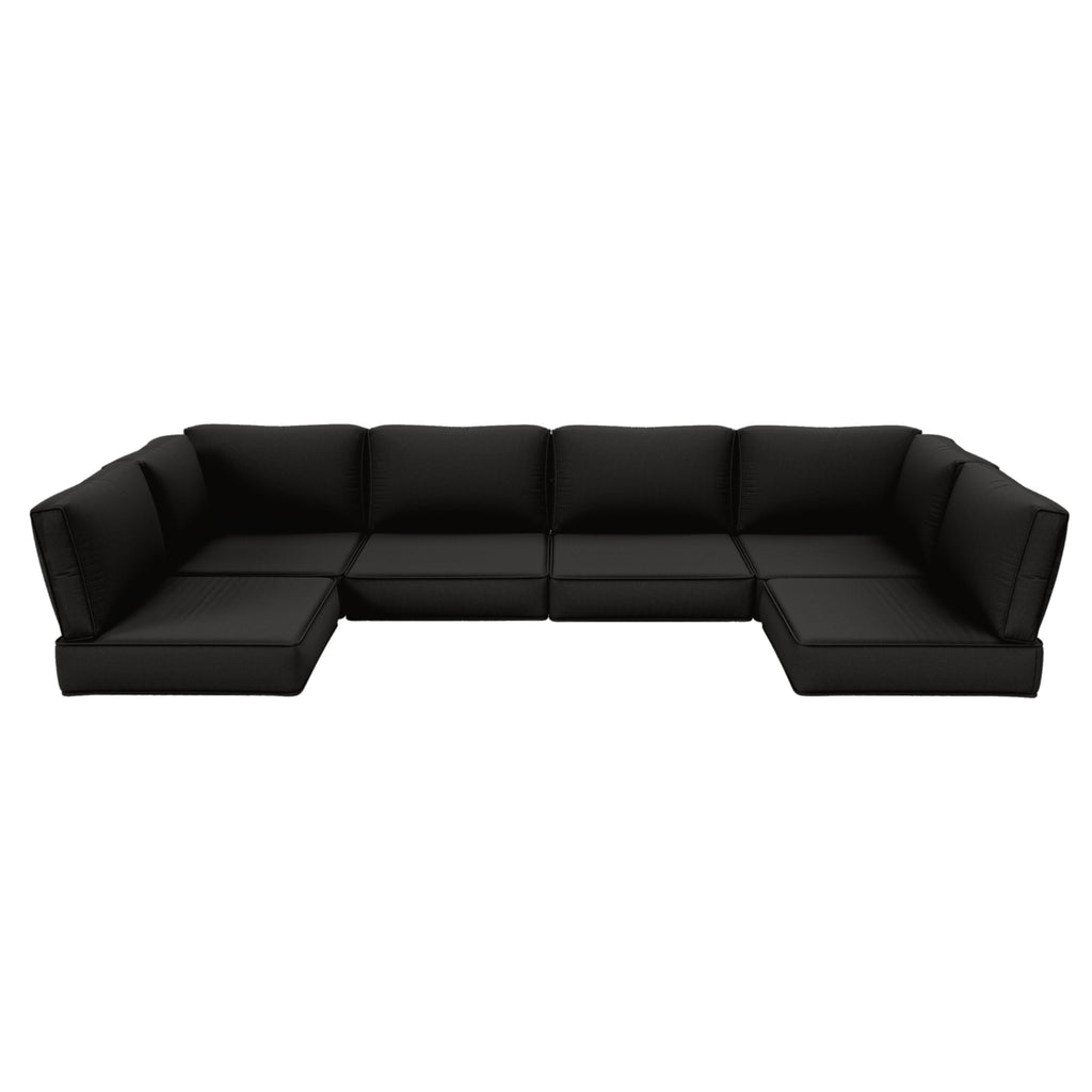 Outdoor Furniture Replacement Cushions, 5" Foam Foam High-Density, Fits 6-seat Sectional Rattan Conversation Set, 14 Piece Patio Water-Resistant Replacement Sofa Cushions, Liner&Cover
