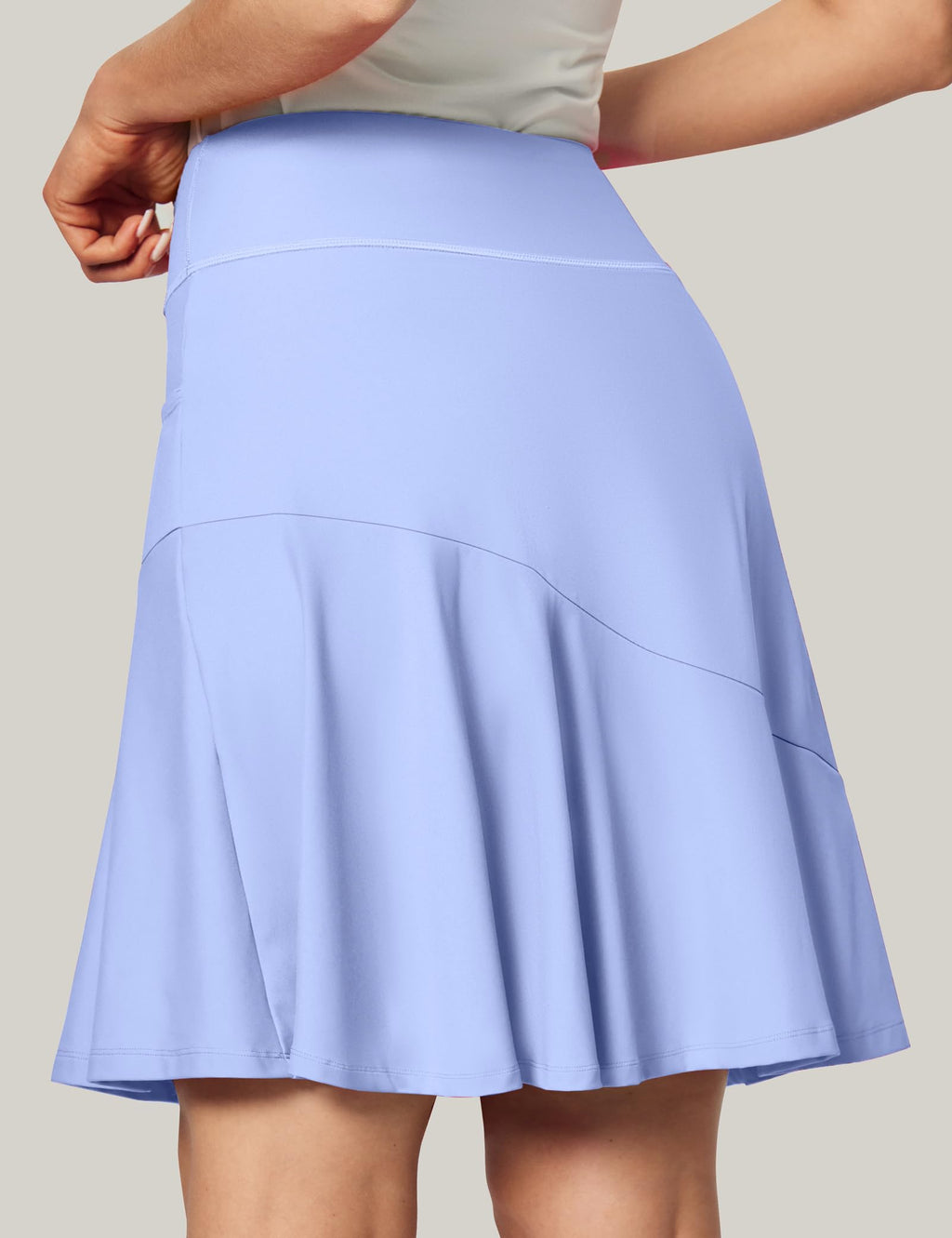 IUGA Ruffle Knee Length Skorts for Women with Pockets High Waisted Skirt with Shorts Underneath for Golf Athletic 20''