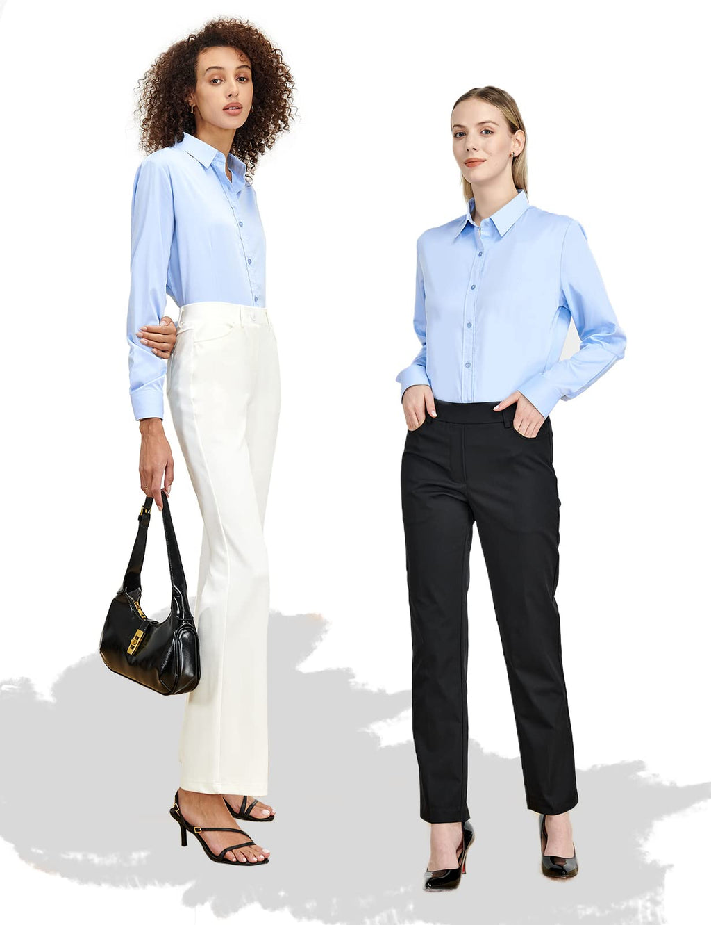 Tapata Womens Bodysuit Blouse Button Down One-Piece Long Sleeve Solid Office Work Shirt Casual Tops