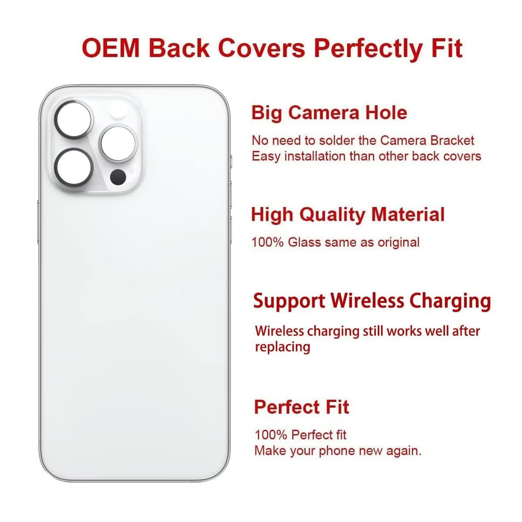 OEM Rear Back Glass Replacement for iPhone 14 Pro Max 6.7 inches with Reparing Toolkit and Pre-Installed Adhesive (Deep Purple)