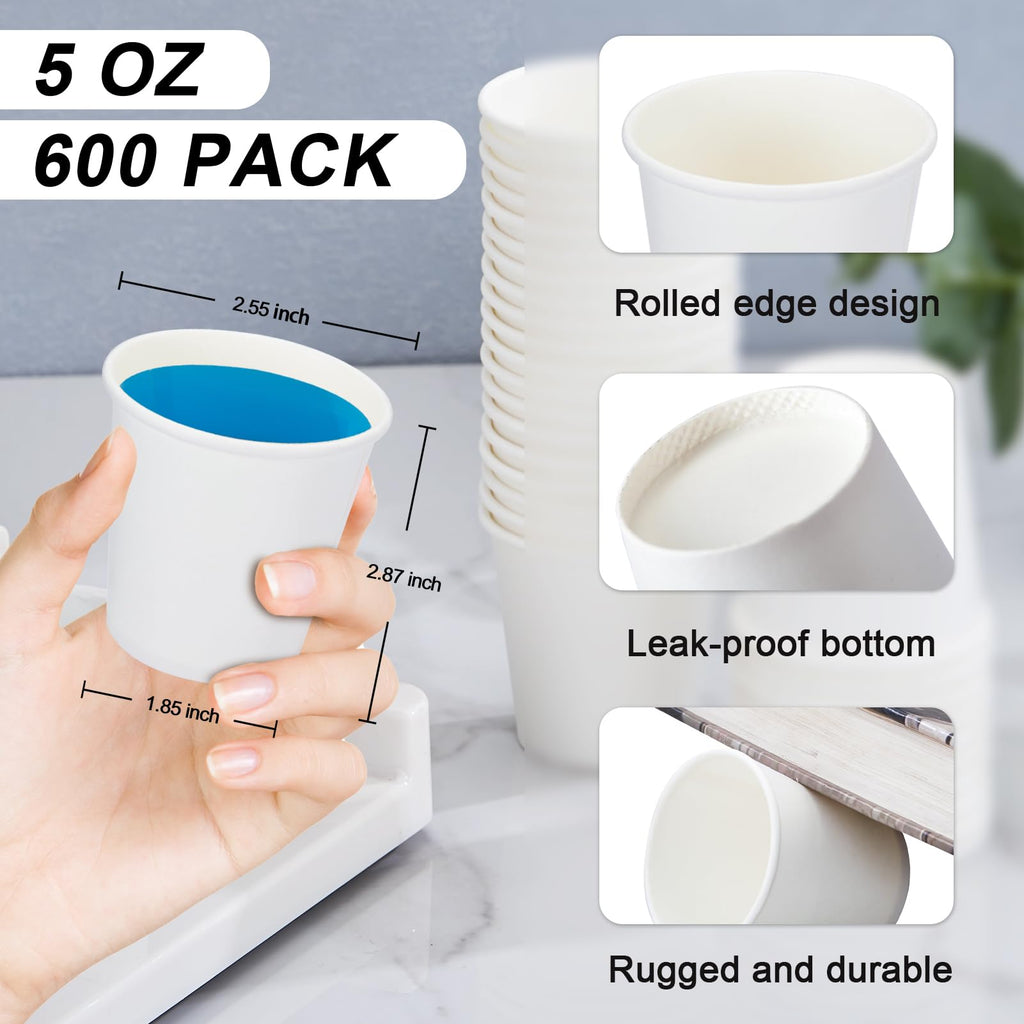 SIUQ 1200 Pack 3 oz Paper Cups, Small Disposable Bathroom Mouthwash Cups, Mini White Paper Espresso Cups 3 Ounce for Parties, Bathroom, Picnics, Travel and Events
