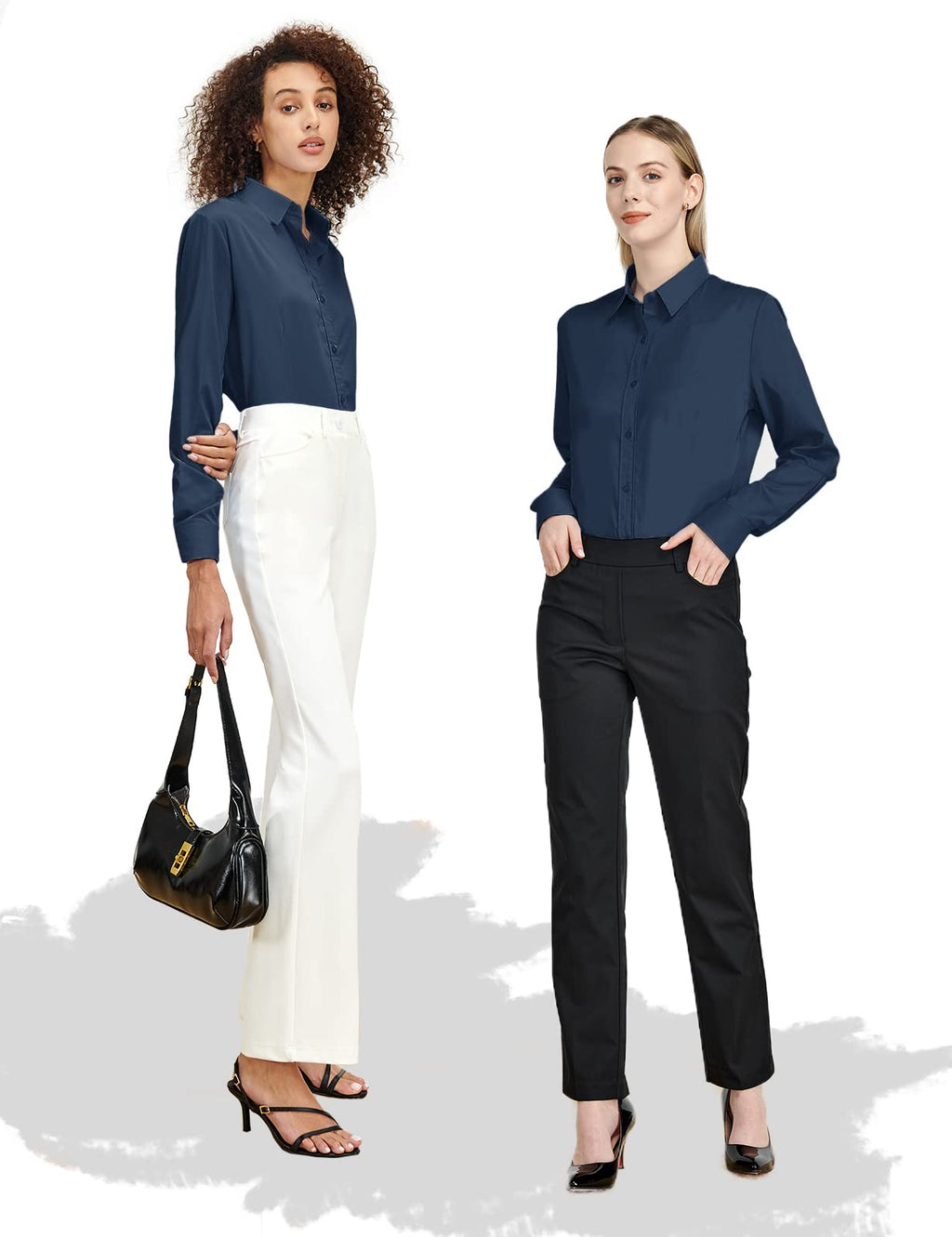 Tapata Womens Bodysuit Blouse Button Down One-Piece Long Sleeve Solid Office Work Shirt Casual Tops
