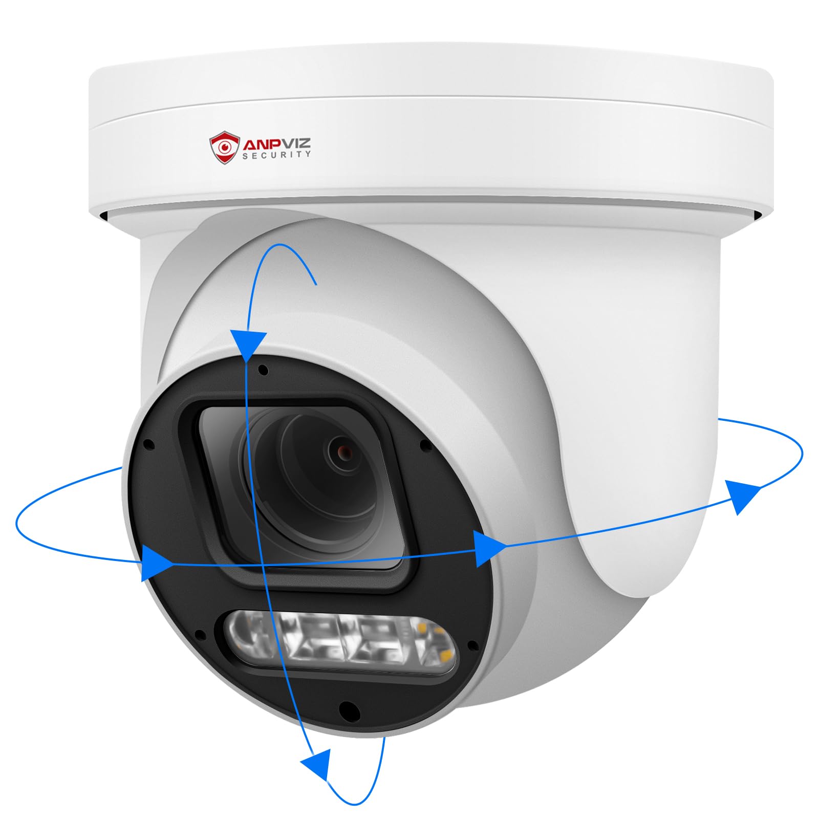 Anpviz 6MP PoE PTZ Camera Outdoor, 5X Optical Zoom 2.7~13.5mm Lens, Pan Tilt Zoom IP Security Camera Human Vehicle Detection, Spotlight&Sound Alarm, SD Card Slot, NDAA, PTZIP30A60WD-SA-5X (U Series)