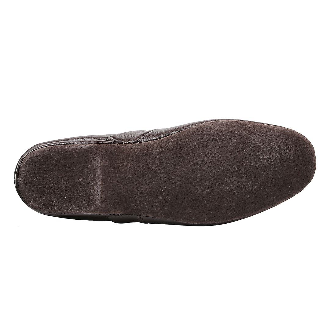 PAMIR Men's Opera Genuine Leather House Slippers | Full back slippers, 100% breathable leather, silent suede outsole, memory foam, hand turned, great gift for him