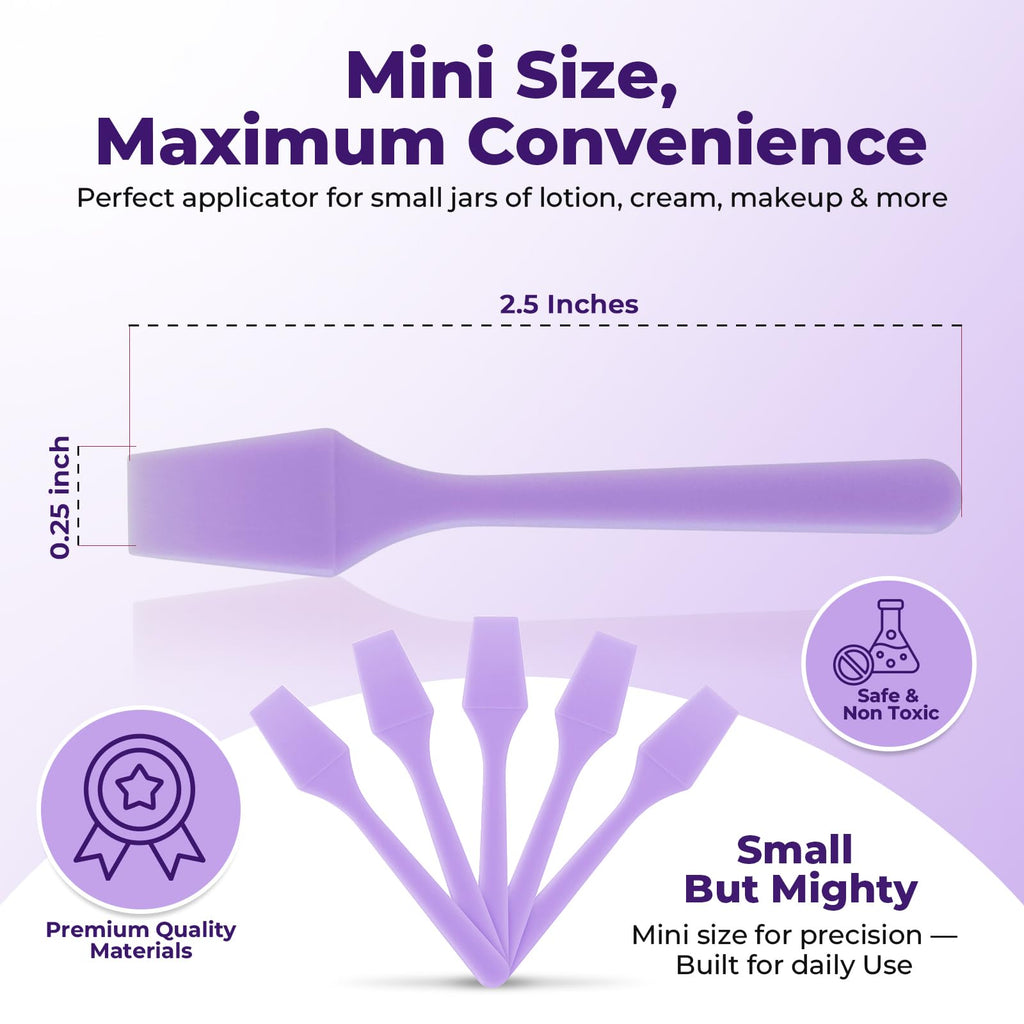 Kopperko Mini Lotion Spatula (2.5", 100 Pack) - Mini Spatula for Cosmetics, Creams & Crafts | Ointment Applicator for Mixing, Skincare, Face Mask | Disposable Lotion Applicator for Face | Black