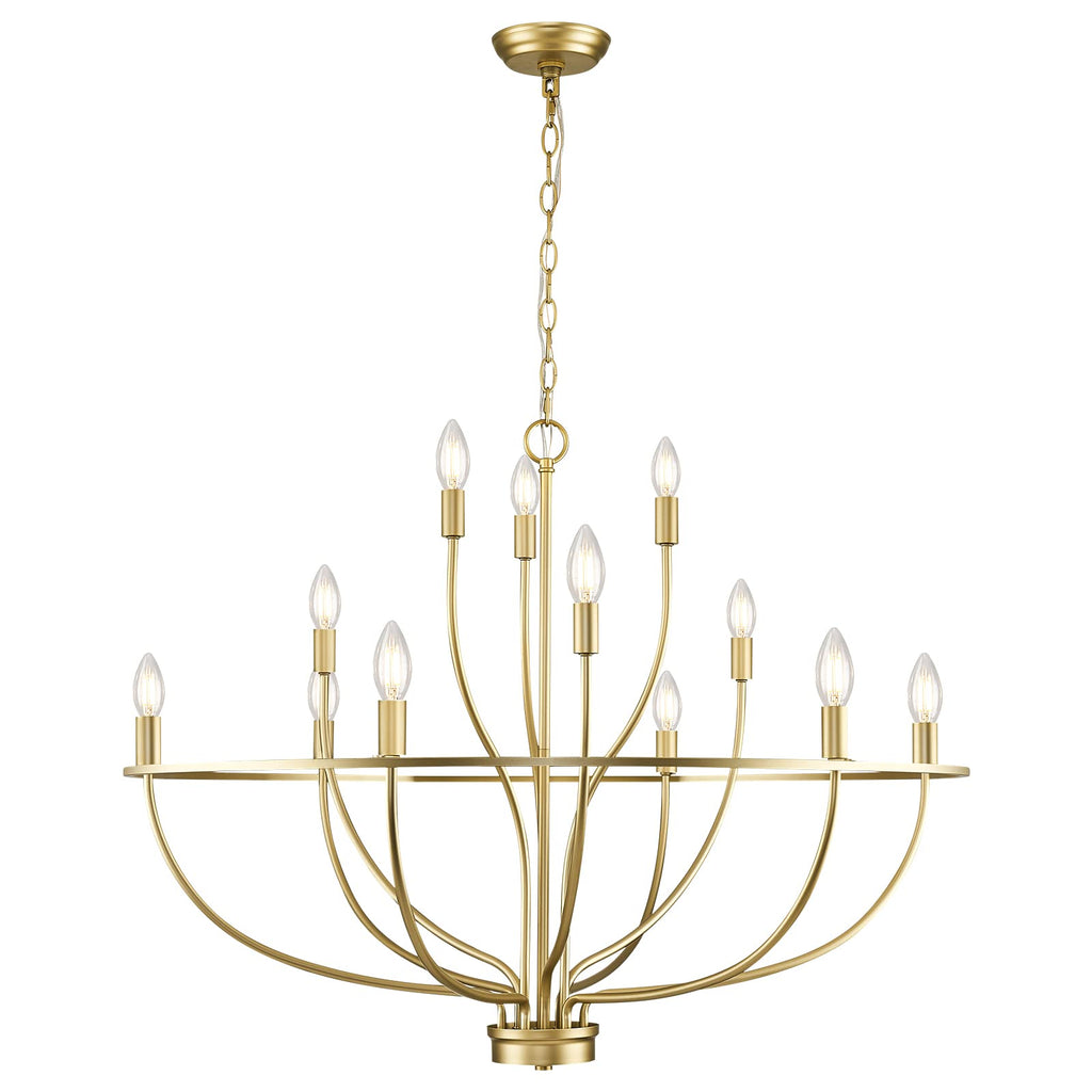 Black Chandelier 6-Light Dining Room Chandelier Kitchen Chandeliers Over Table Round Living Room Chandelier Light Fixture for Bedroom, Kitchen, Foyer