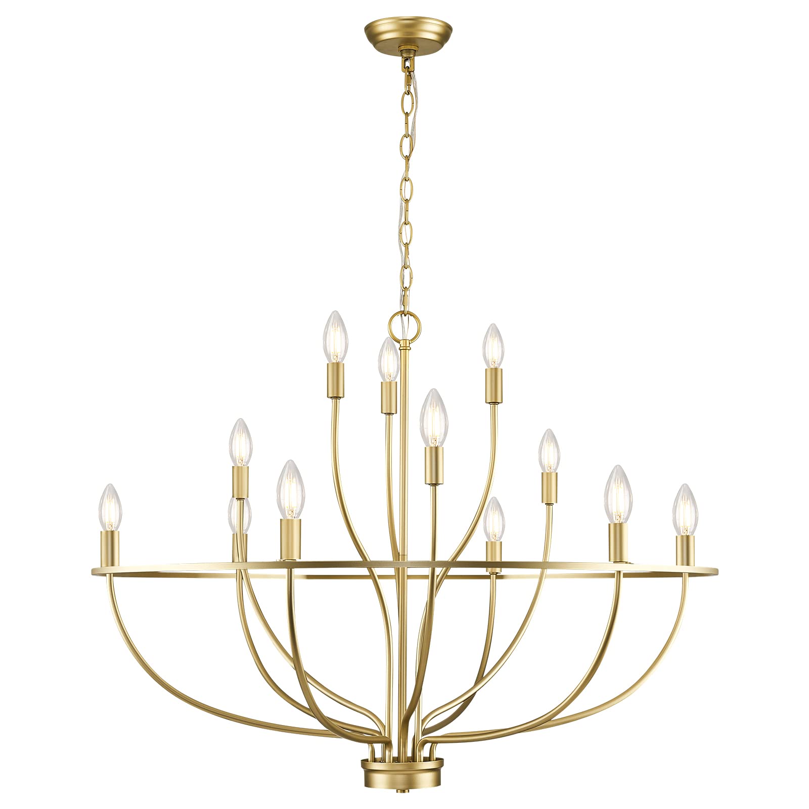 Black Chandelier 6-Light Dining Room Chandelier Kitchen Chandeliers Over Table Round Living Room Chandelier Light Fixture for Bedroom, Kitchen, Foyer