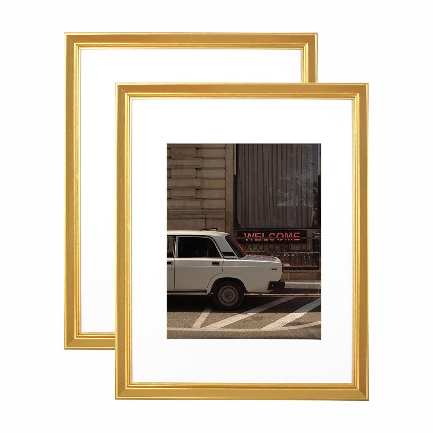 5x7 Picture Frame Gold, Display 5x7 without Mat or 4x6 with Mat, Wall Gallery Photo Frames