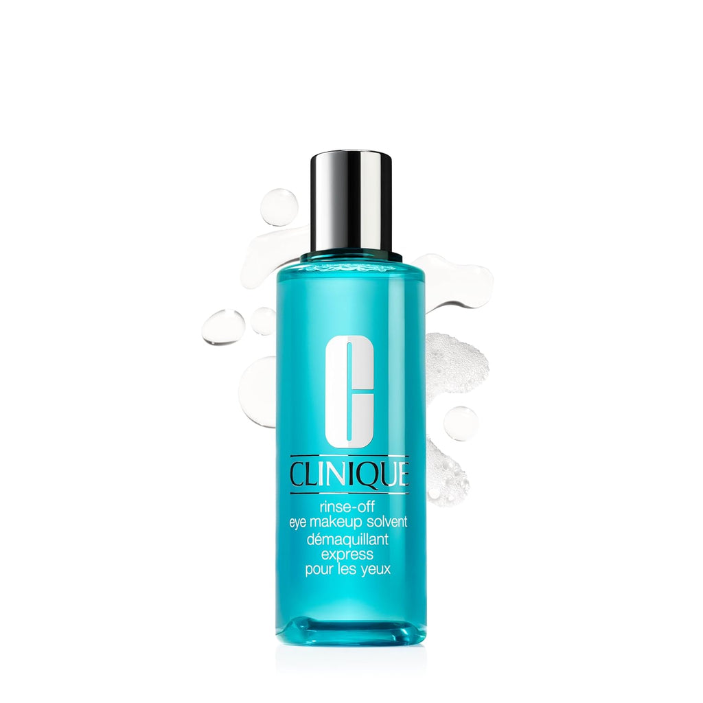 Clinique Rinse-Off Oil Free Eye Makeup Remover Solvent | Safe For Sensitive Skin, 4.2 Fl Oz