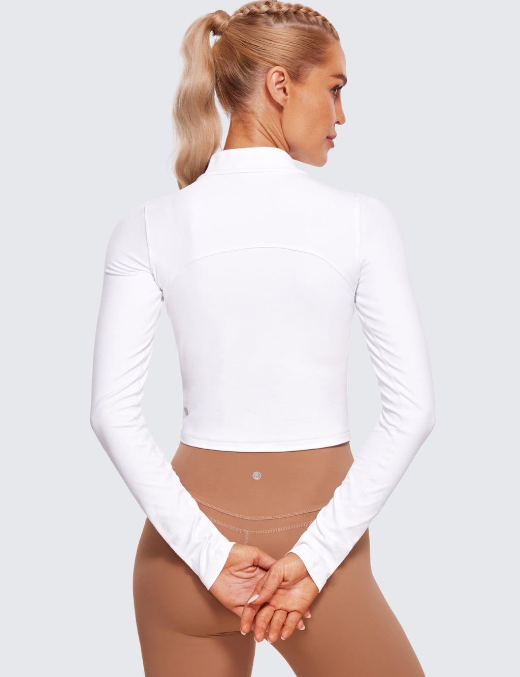 CRZ YOGA Butterluxe Mock Neck Long Sleeve Shirts for Women - Workout Casual Tops Turtleneck Crop Slim Fall Base Layer