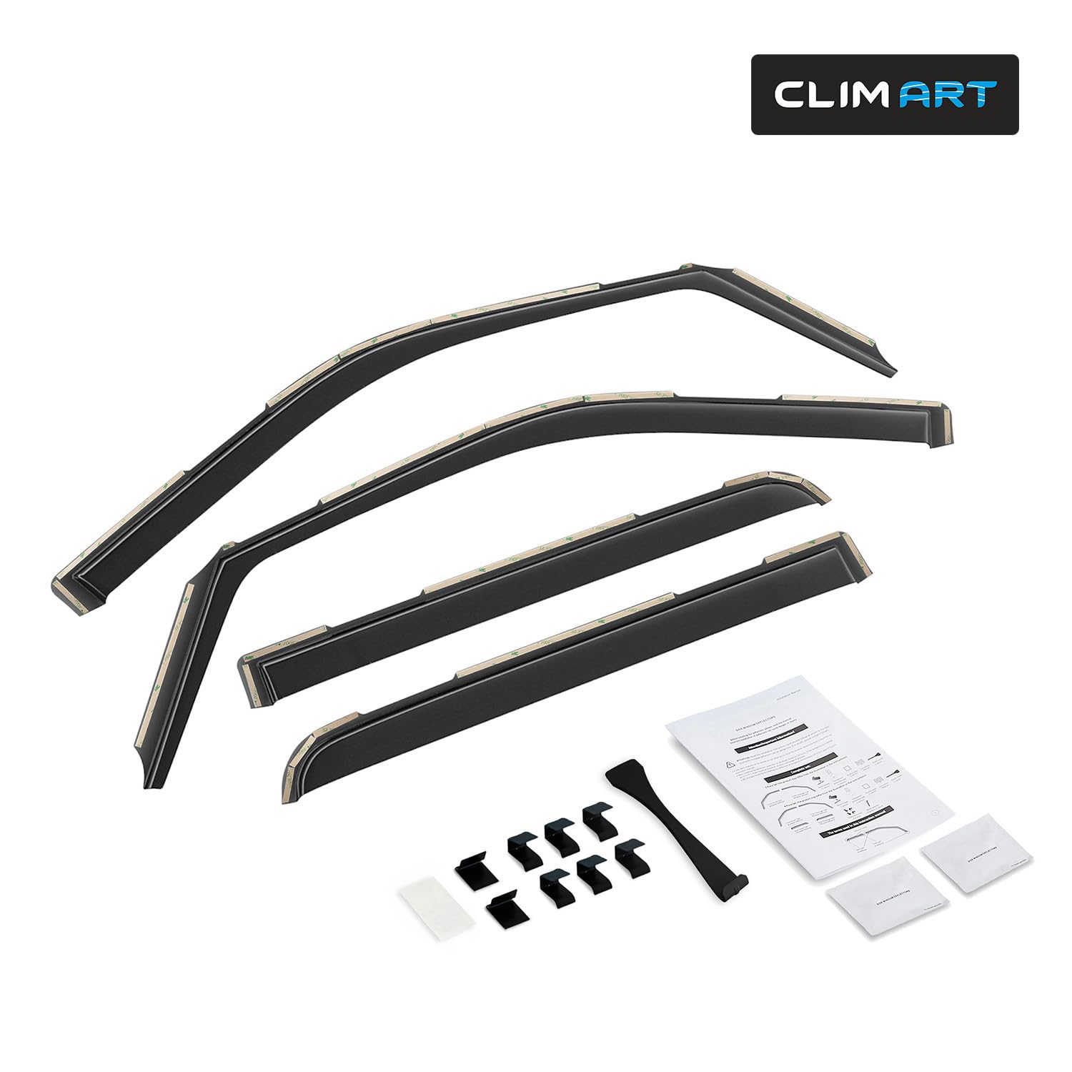 CLIM ART in-Channel Incredibly Durable Rain Guards for Honda Accord 2013-2017 Sedan, Original Window Deflectors, Vent Window Visors, Vent Deflector, 4 pcs. - 613274