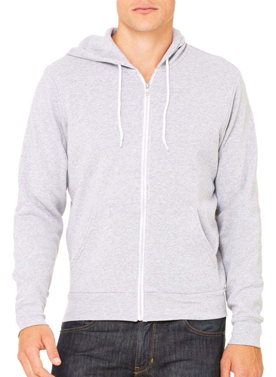 Bella & Canvas Men's 3739 Unisex Poly-Cotton Fleece Full-Zip Hoodie