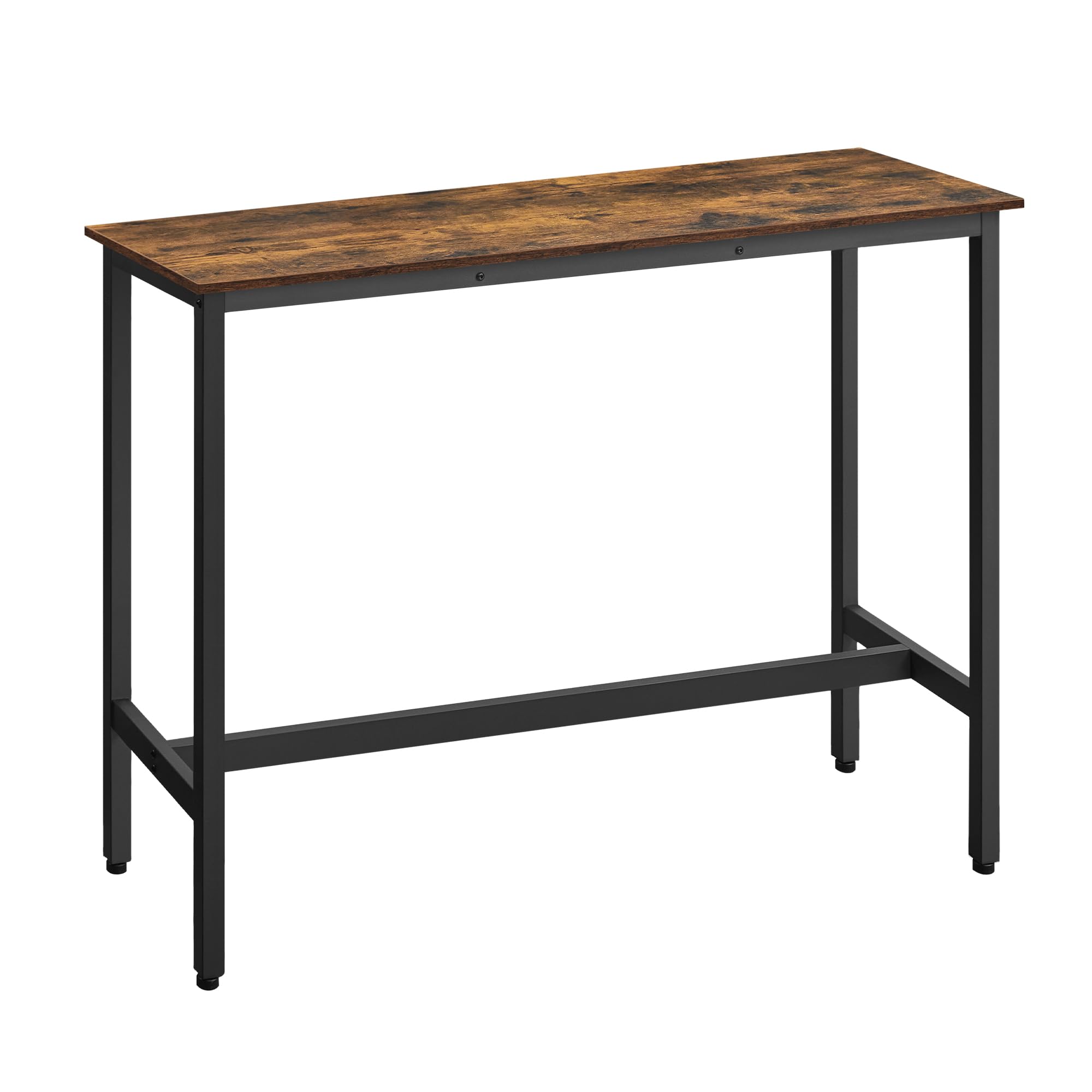 VASAGLE Bar Table, Kitchen Dining Table, High Top Pub Table, Bar Height Cocktail Table for Living Room Party, Sturdy Metal, 15.7 x 39.4 x 35.4 Inches for Narrow Spaces, Ebony Black and Ink Black