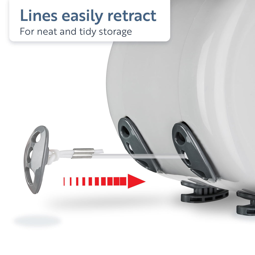 Minky Homecare Outdoor Retractable Dual Clothesline - Heavy Duty PVC Coated Line - Energy and Space Saving Removable Laundry Drying Line - 2 x 49 Feet