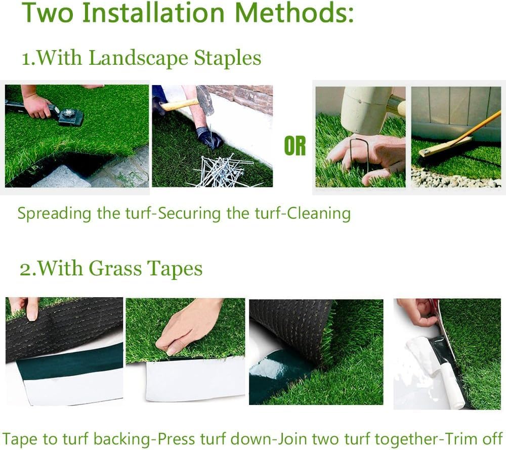 Petgrow 4FTx7FT Artificial Realistic & Thick Fake Mat for Outdoor Garden Landscape Pet Pad Dog Synthetic Grass Rug Turf