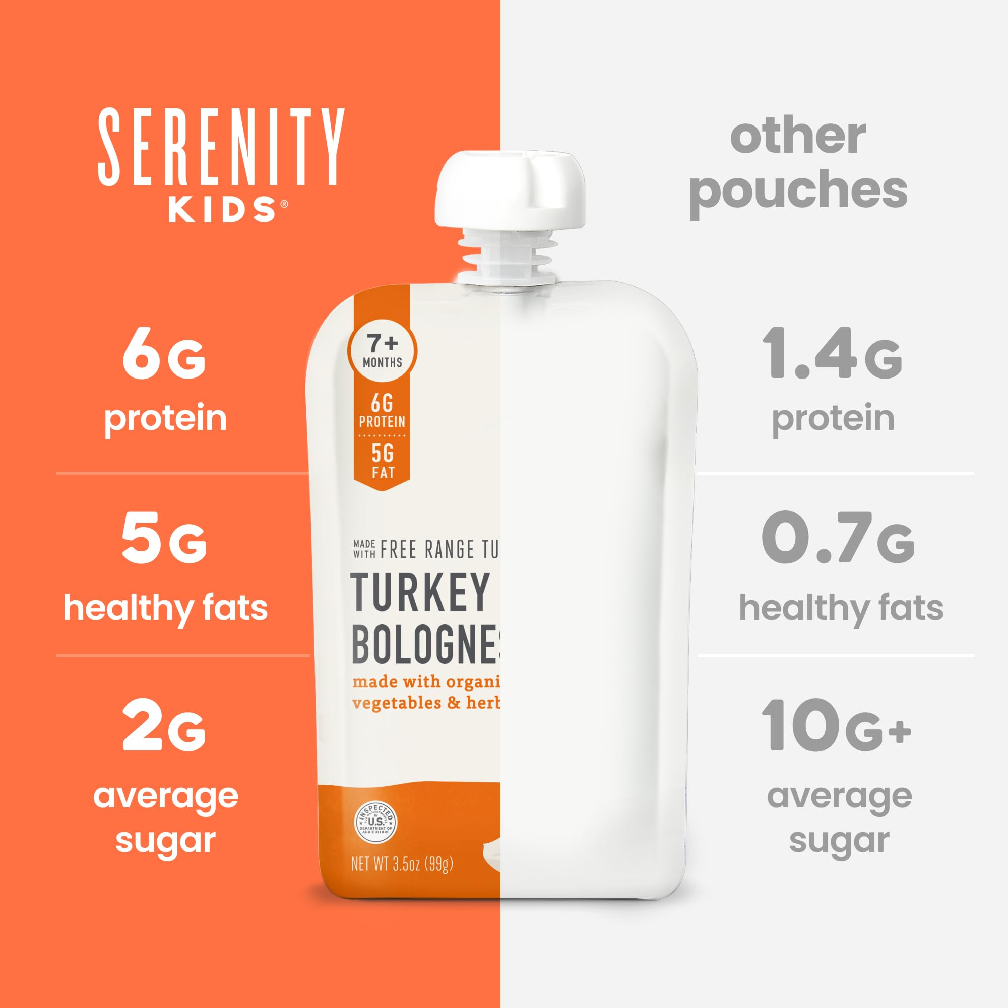 Serenity Kids Bone Broth Puree Made With Organic Veggies | Clean Label Project Purity Award Certified | 3.5 Ounce BPA-Free Pouch | Grass Fed Beef Pot Roast | 1 Count