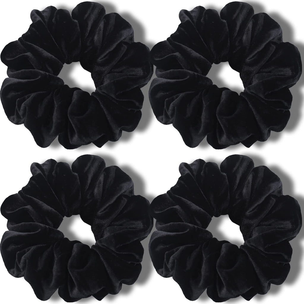 IVARYSS Extra Large Scrunchies for Women's Hair, Premium Satin Soft Jumbo Scrunchy, XL 6 inch Big Elastic Thick Band Hair Accessories, 4 Pack, Dots