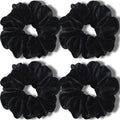 IVARYSS Extra Large Scrunchies for Women's Hair, Premium Satin Soft Jumbo Scrunchy, XL 6 inch Big Elastic Thick Band Hair Accessories, 4 Pack, Dots