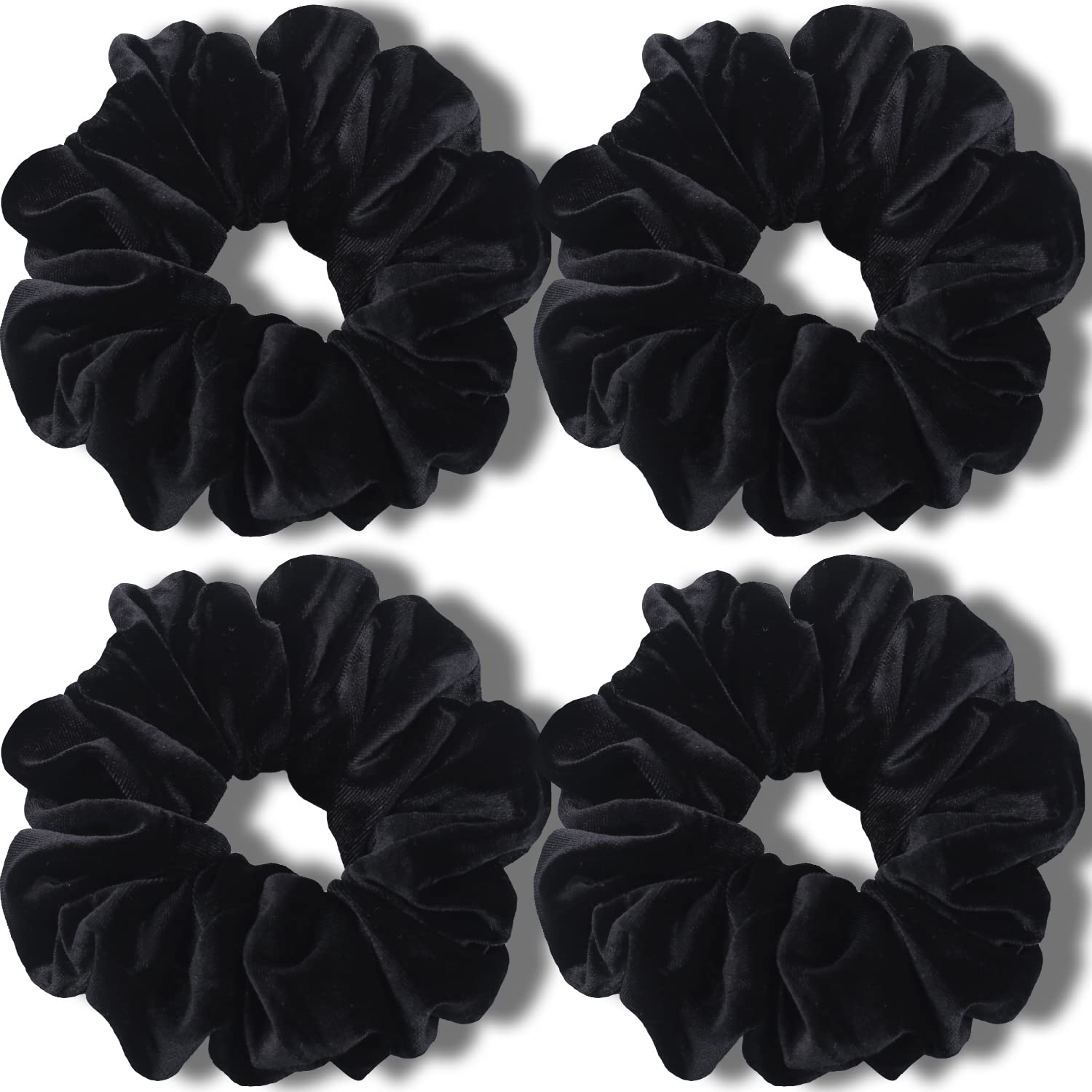 IVARYSS Extra Large Scrunchies for Women's Hair, Premium Satin Soft Jumbo Scrunchy, XL 6 inch Big Elastic Thick Band Hair Accessories, 4 Pack, Dots