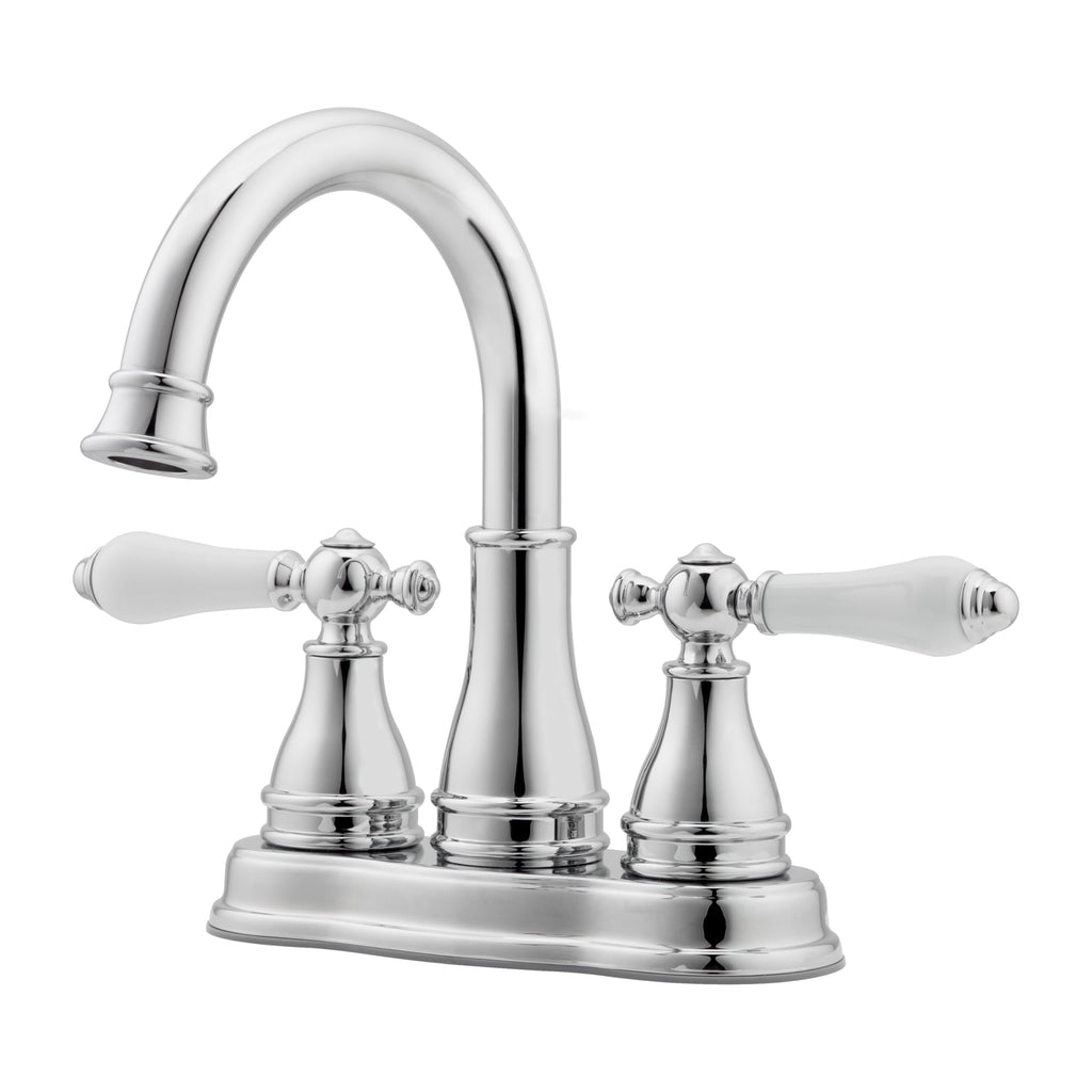 Pfister Sonterra Bathroom Sink Faucet 4 inch Centerset 2-Handle 3-Hole Polished Chrome Vanity Faucet with Push & Seal Drain and 360 Degree Swivel Spout LFWL245PC