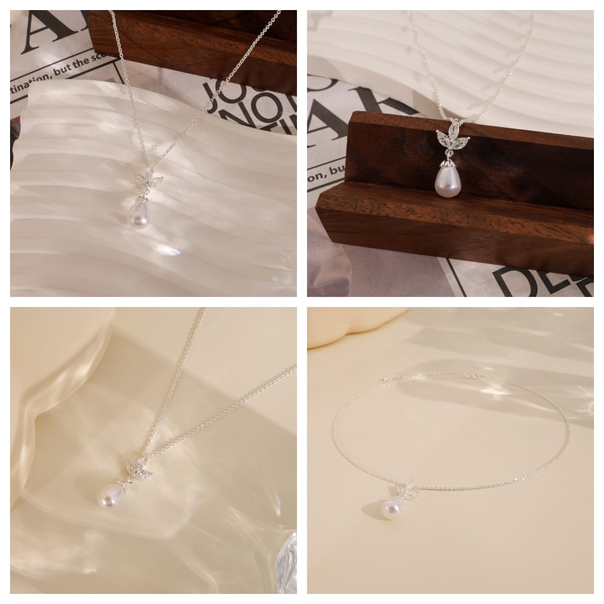 Pearl Necklace for Women Trendy,14k Gold Plated Necklace Dainty Wedding Necklace Small Cute Choker Necklace Gold Prom Drop Necklace Vintage Waterproof Jewelry for Women Prom Jewelry Fashion Gifts