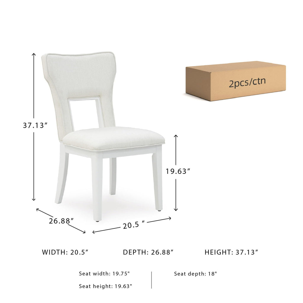 Signature Design by Ashley Chalanna Solid Wood Frame Dining Chair, Set of 2, White