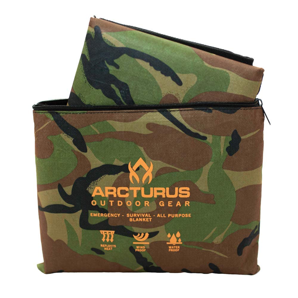 Arcturus Insulated Tarp, Reusable Heavy Duty Thermal Survival Blanket – 60x82in, Reflects 90% Body Heat, Waterproof, Windproof, 3-Layer Design, Reinforced Grommets, Black