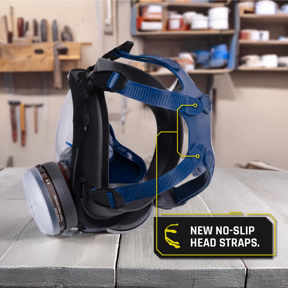 Parcil Distribution Full Face Respirator Mask with Filters – Durable Full Face Respirator Mask, Bayonet Filter Compatible