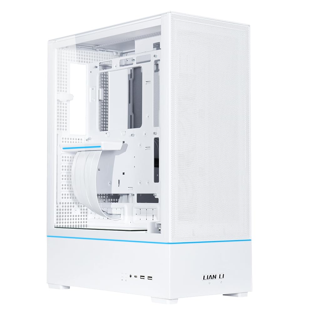 LIAN LI LANCOOL 207 Compact ATX RGB Gaming Computer Case, Airflow Optimized Mesh Panels Tower Chassis w/ 2x140mm ARGB,2x120mm PWM Fans Pre-Installed, USB Type-C Port, Tempered Glass Side Panel (Black)