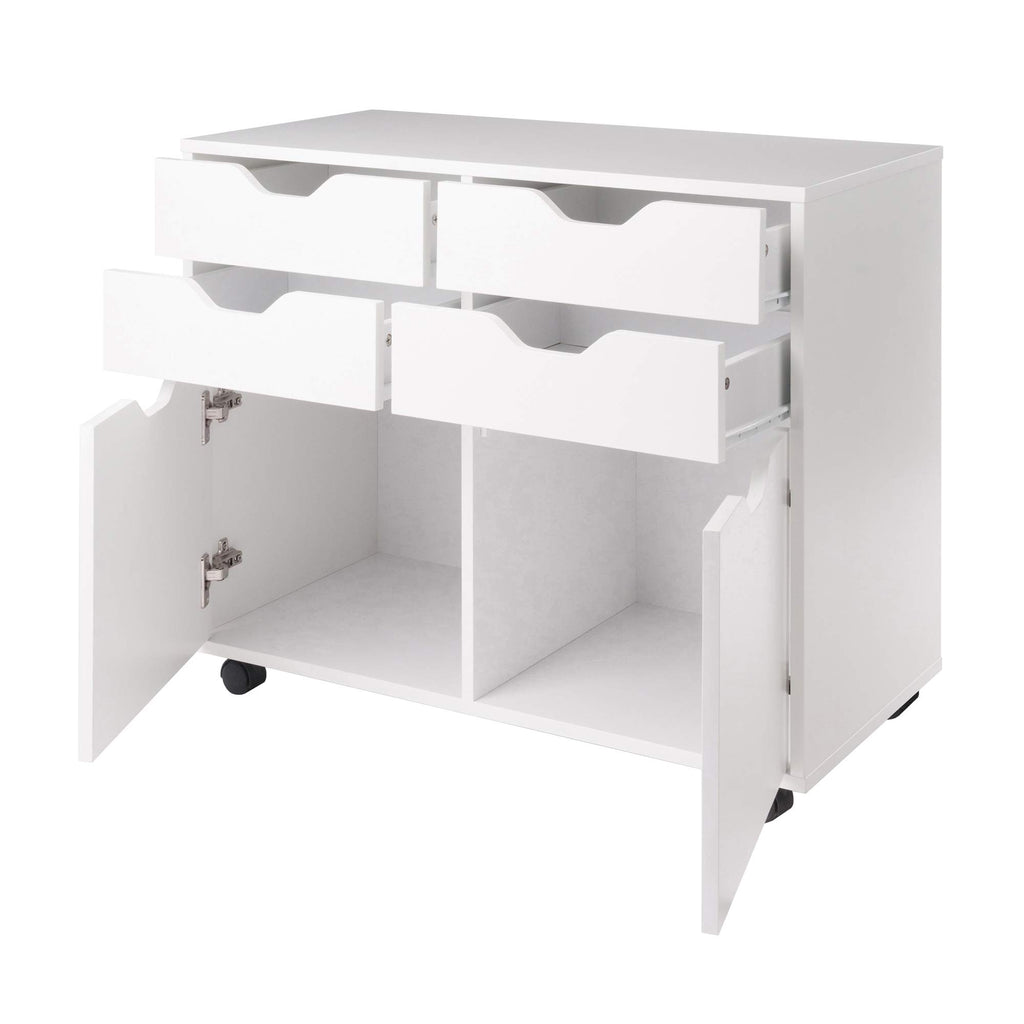 Winsome Halifax Mobile Storage Cabinet with Doors & Drawers, Stylish & Functional Home Storage Cabinet for Filing, Kitchen Organization, Moveable Furniture for Office, Dorms, Apartments