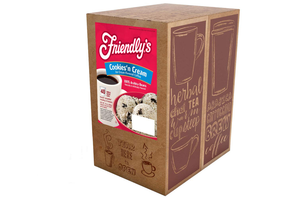 Friendly's Coffee Pods Assorted Flavored Ice Cream Variety Pack Compatible with Keurig K Cup Brewers, Assorted Variety Pack, 40 Count (Pack of 1)