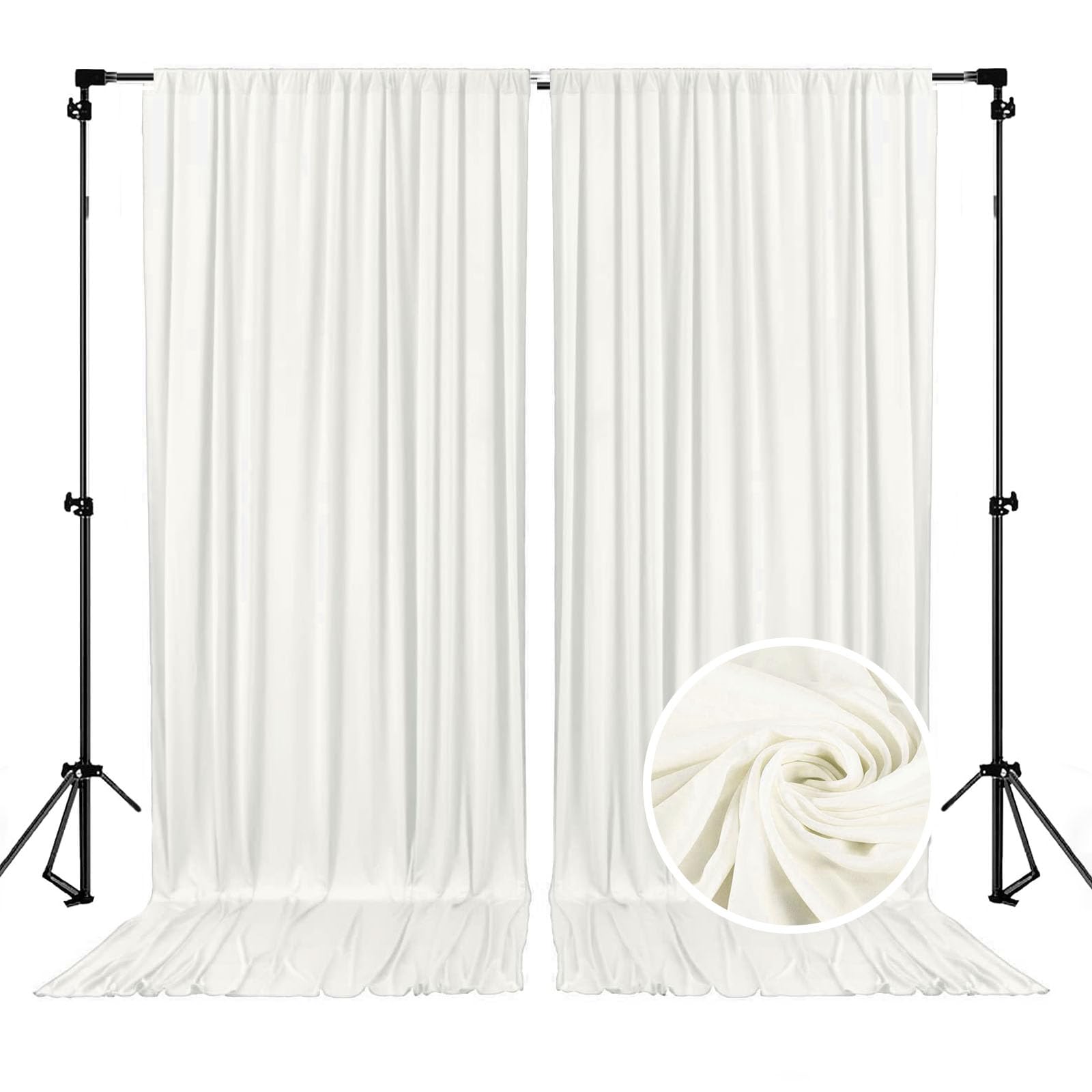 10 x 10 Feet Black A Backdrop Curtain for Partie, Background Curtains for Photoshoot, Birthday, Wedding, Halloween, Thanksgiving, Christmas, New Year Party Decorations 5Ft x 10Ft, 2 Panels