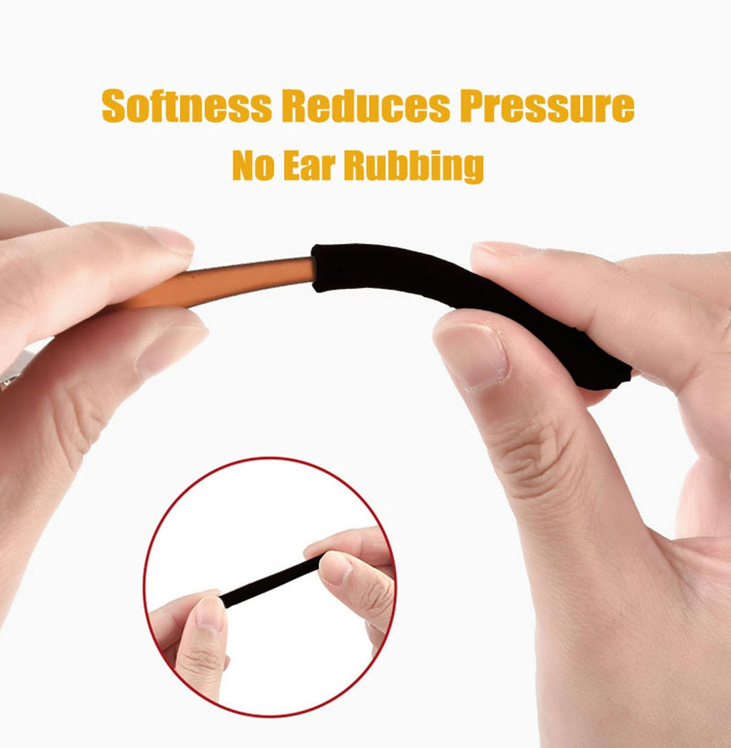 Yauende Soft Knitting Cotton Glasses Ear Cushion, Eyeglasses Temple Tips Sleeve, Non-Slip Comfortable Elastic