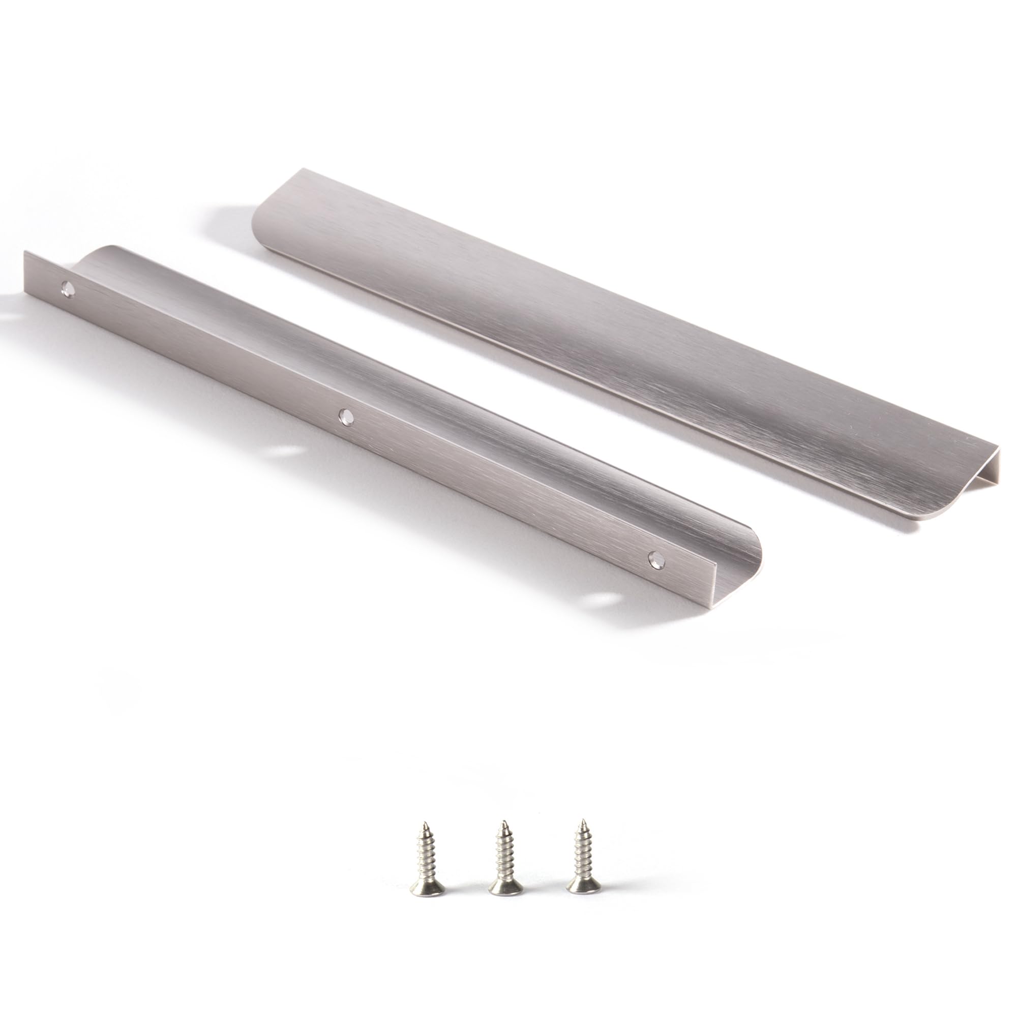 Satanga Edge Finger Pulls for cabinets Kitchen Concealed Drawer Pull Aluminum Hidden Back Mount Door Handle for Home Pack of 5 Modern White 3 Inch Overall Length Easy Installation