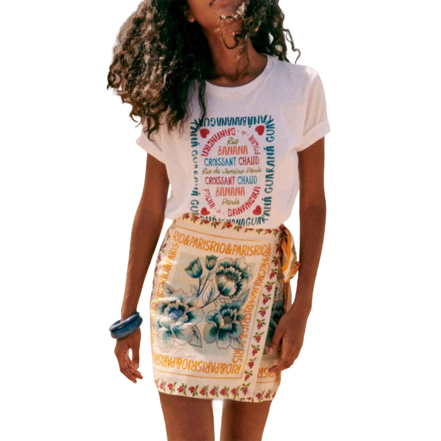 Womens Summer Floral Wrap Short Skirt Tie Side High Waist A Line Beach Vacation Boho Mini Skirt