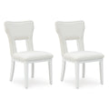 Signature Design by Ashley Chalanna Solid Wood Frame Dining Chair, Set of 2, White