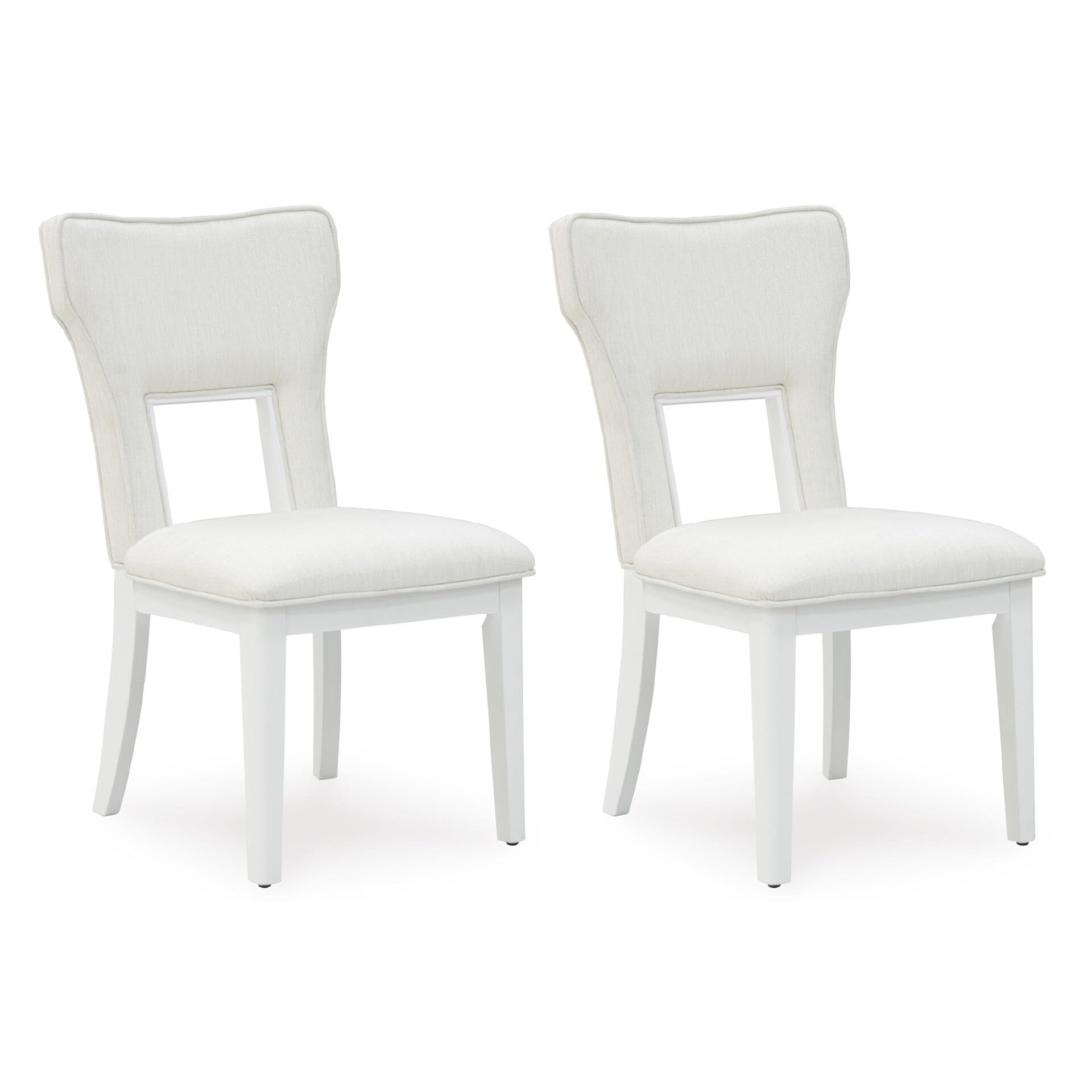 Signature Design by Ashley Chalanna Solid Wood Frame Dining Chair, Set of 2, White