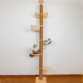 Floor-to-Ceiling Cat Tree with Natural Sisal Rope Scratching Post - Adjustable Height (55-119 Inches) - Modern Cat Activity Tree, Cat Scratcher Post