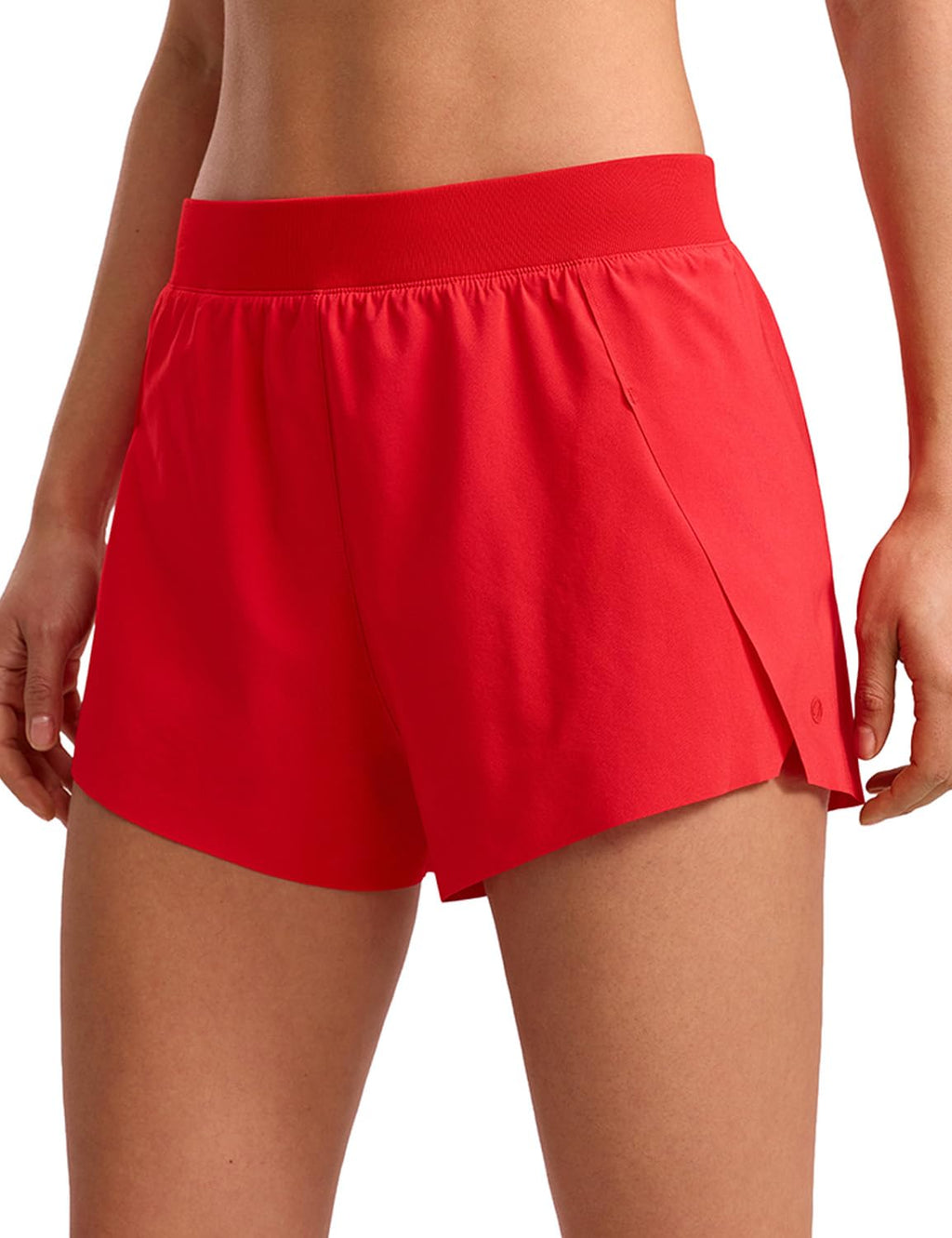 CRZ YOGA V Split Running Shorts for Women 2.5" - High Waisted Workout Athletic Gym Track with Liner Breathable Quick Dry