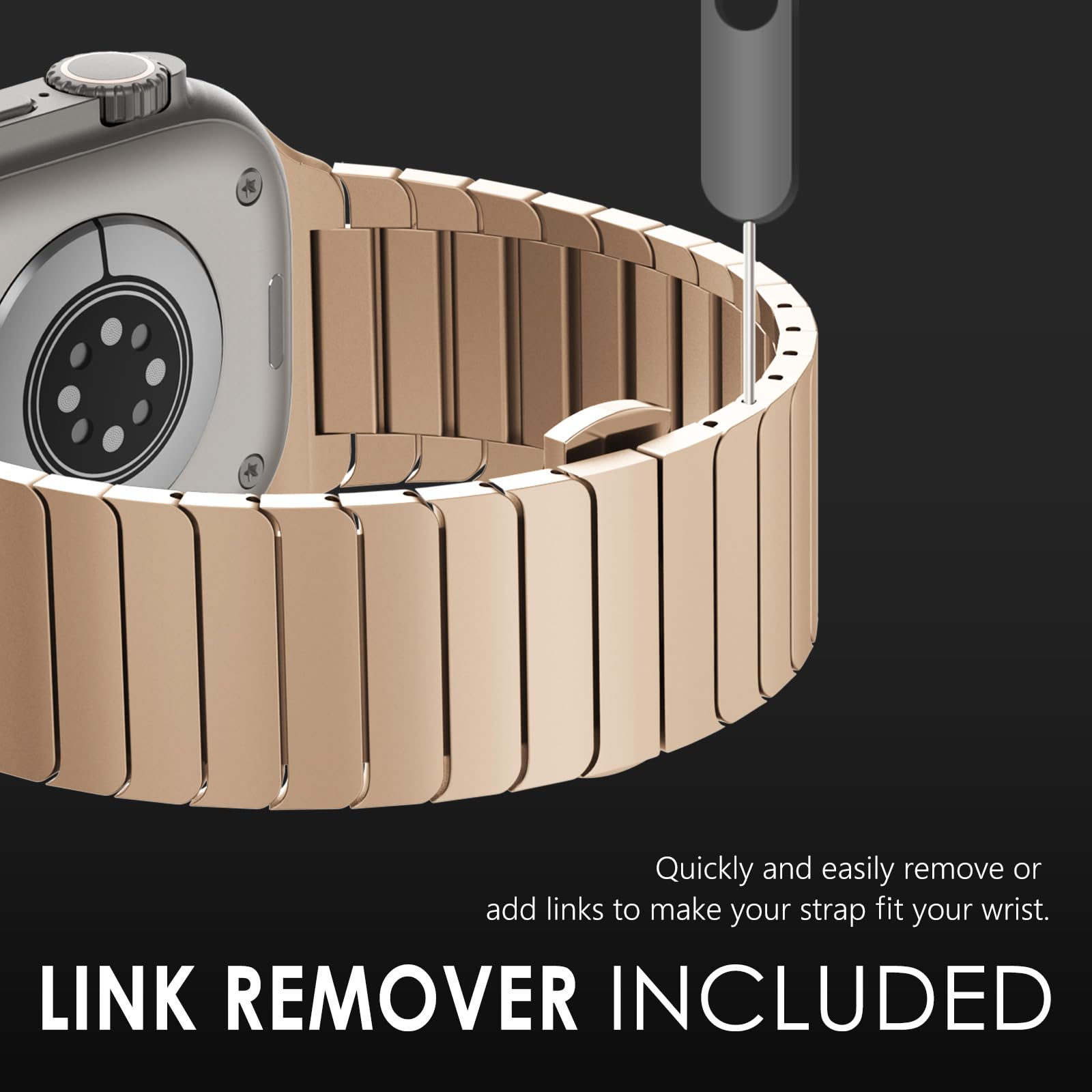 NewWays Titanium & Stainless Steel Link Bracelet for Apple Watch Band Ultra 3 2 1 Band 49mm Series11 10 46mm 42mm 45mm 44mm 41mm 40mm 38mm Series 3-11