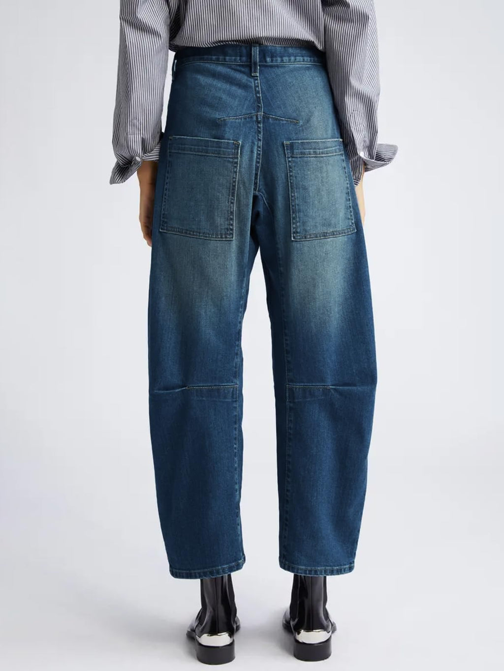 PLNOTME Womens Barrel Jeans High Waisted Baggy Boyfriend Wide Leg Denim Pants with Pockets