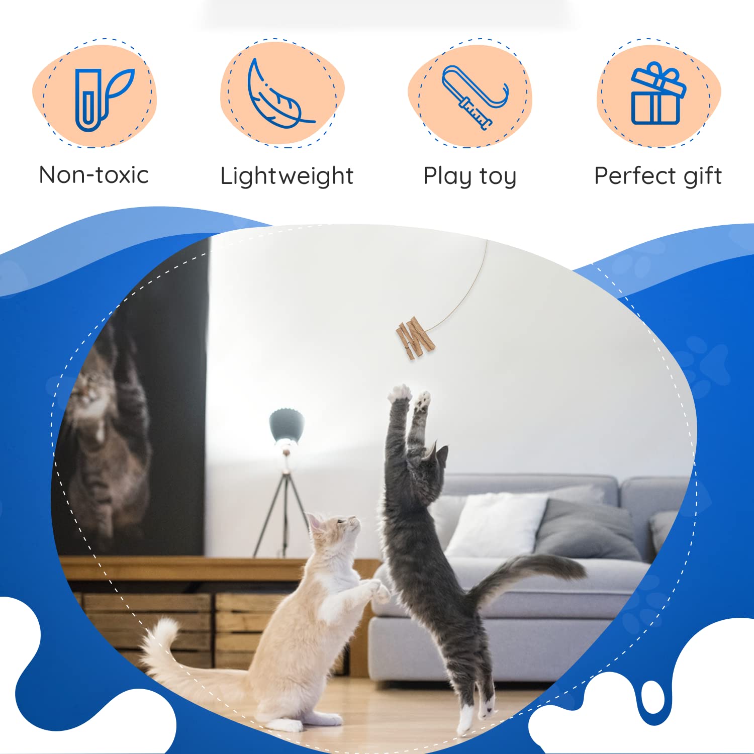 Cat Dancer Interactive Cat Toy - Fun and Fitness for Your Furry Friend - Engaging Paper Roll Attached with 30 Inches Flexible Spring Steel Wire for Playful Cats – 3 Pack