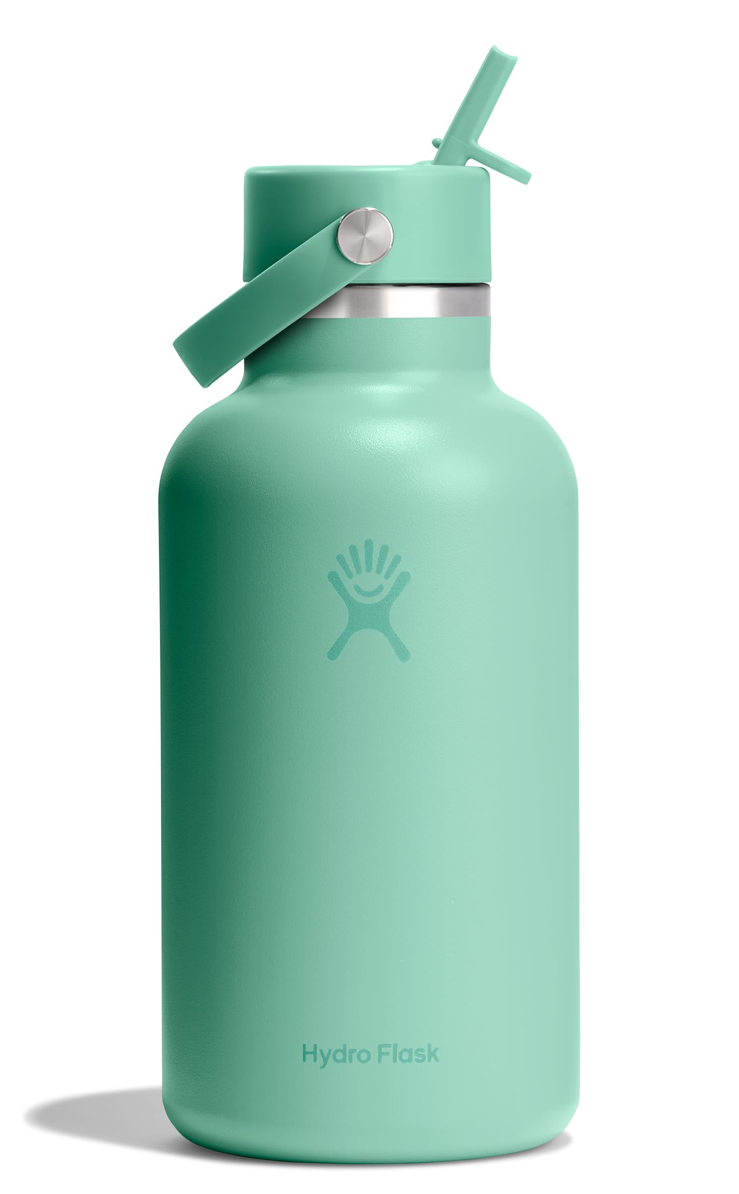 Hydro Flask Water Bottle - Insulated Stainless Steel - Wide Straw Lid, Non Spill, Leakproof in 24 Oz Forest Green Arc