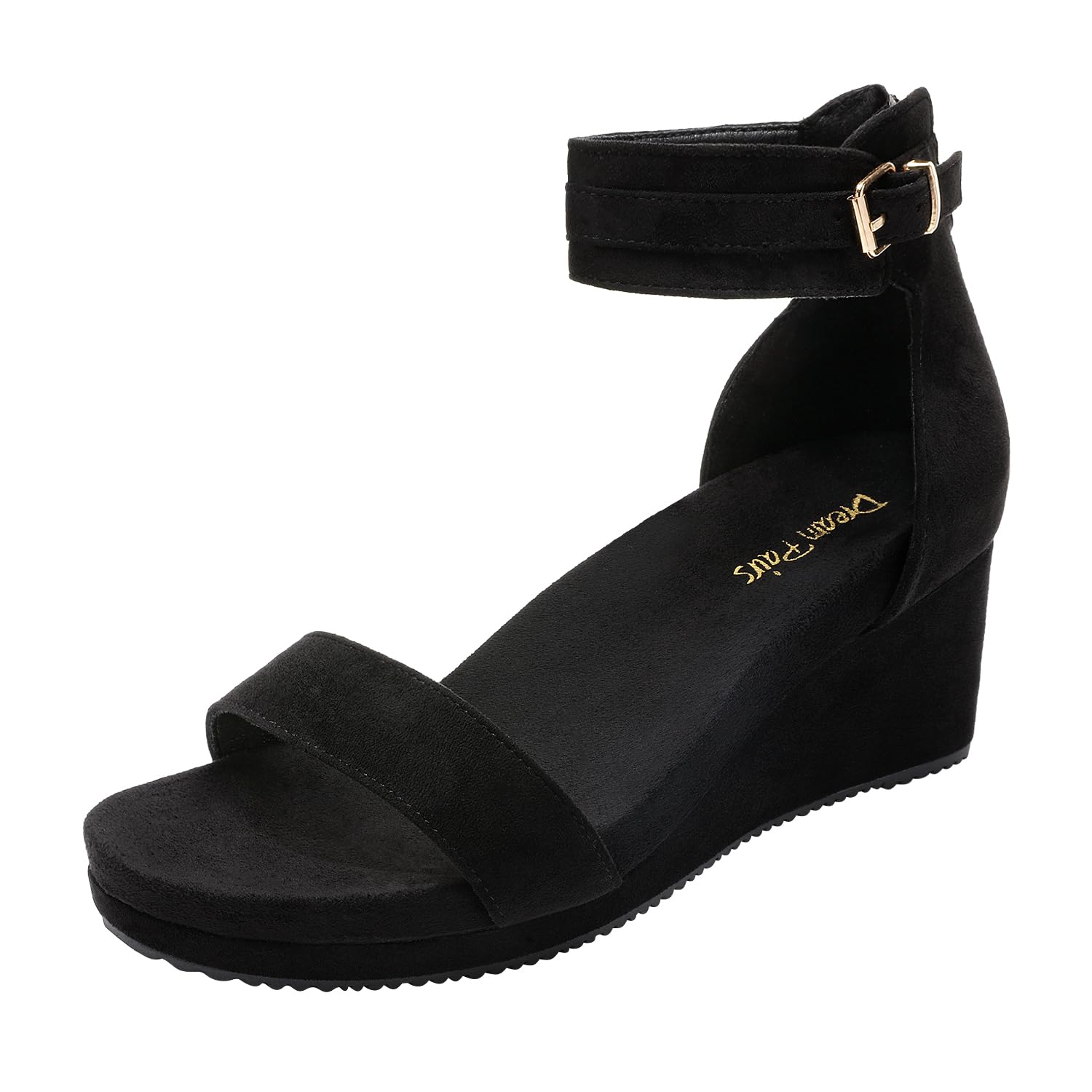 DREAM PAIRS Women's Open Toe Buckle Ankle Strap Platform Wedge Sandals Summer Shoes.