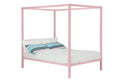 DHP King Metal Canopy Bed, Modern Design with Built-In Headboard, Sturdy Frame, No Box Spring Needed, Gunmetal Gray